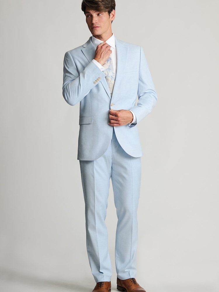 Brook Taverner Blue Textured Suit Jacket - Image 2 of 8