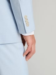 Brook Taverner Blue Textured Suit Jacket - Image 5 of 8