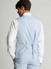 Brook Taverner Blue Textured Suit Waistcoat - Image 2 of 2