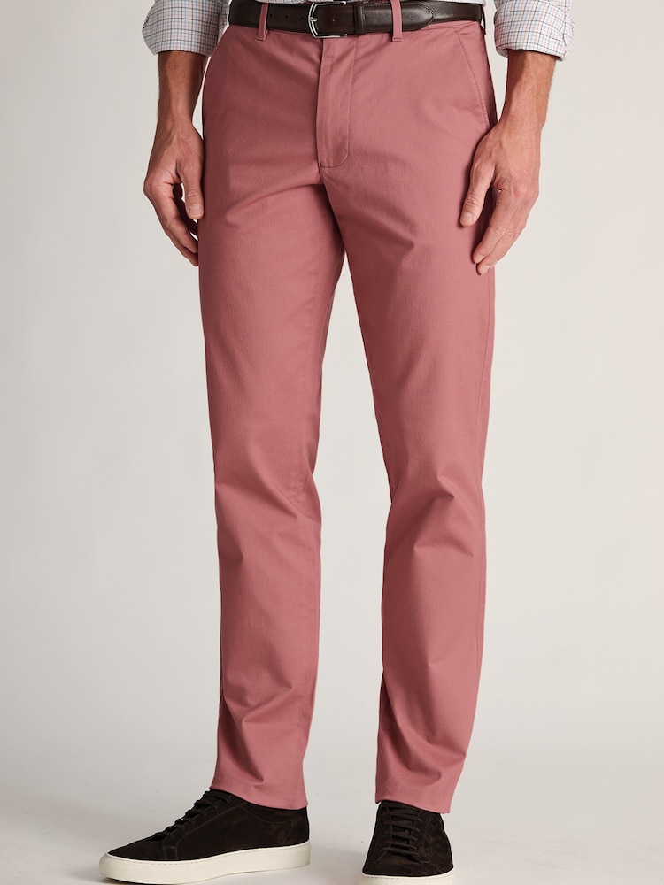 Brook Taverner Pink Tailored Fit Cotton Stretch Chinos - Image 1 of 4
