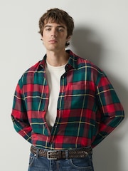 Red Long Sleeve Flannel Shirt - Image 2 of 5