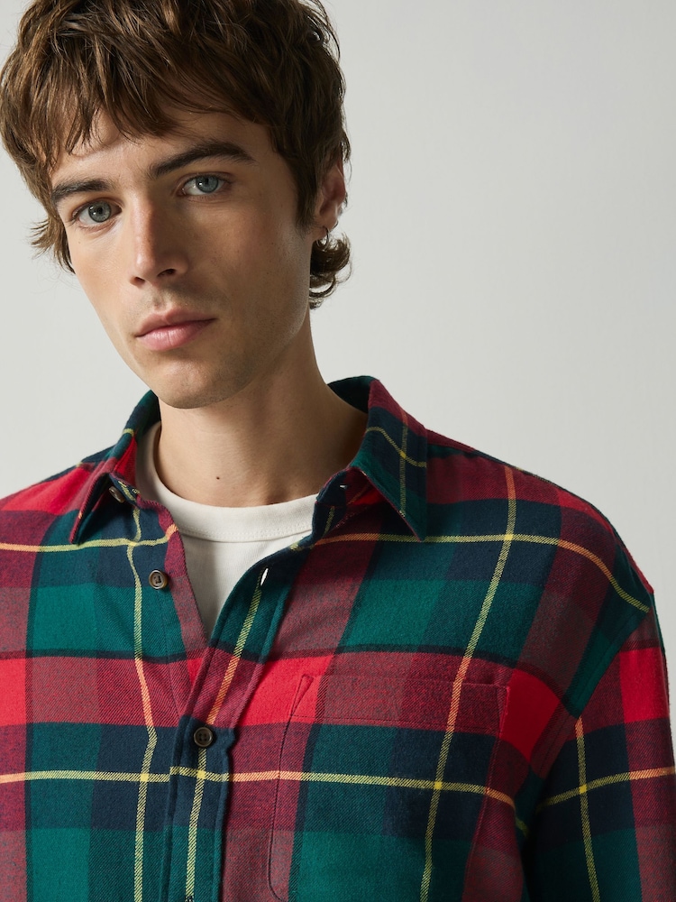 Red Long Sleeve Flannel Shirt - Image 5 of 5 Red Long Sleeve Flannel Shirt - Image 5 of 5