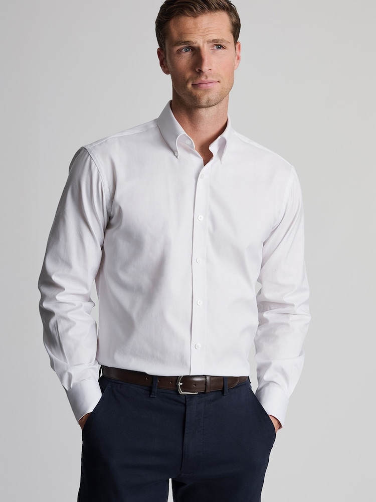 Brook Taverner White Pinpoint Oxford Cotton Shirt - Image 1 of 7