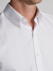 Brook Taverner White Pinpoint Oxford Cotton Shirt - Image 2 of 7