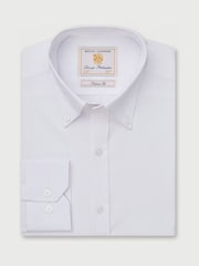 Brook Taverner White Pinpoint Oxford Cotton Shirt - Image 5 of 7