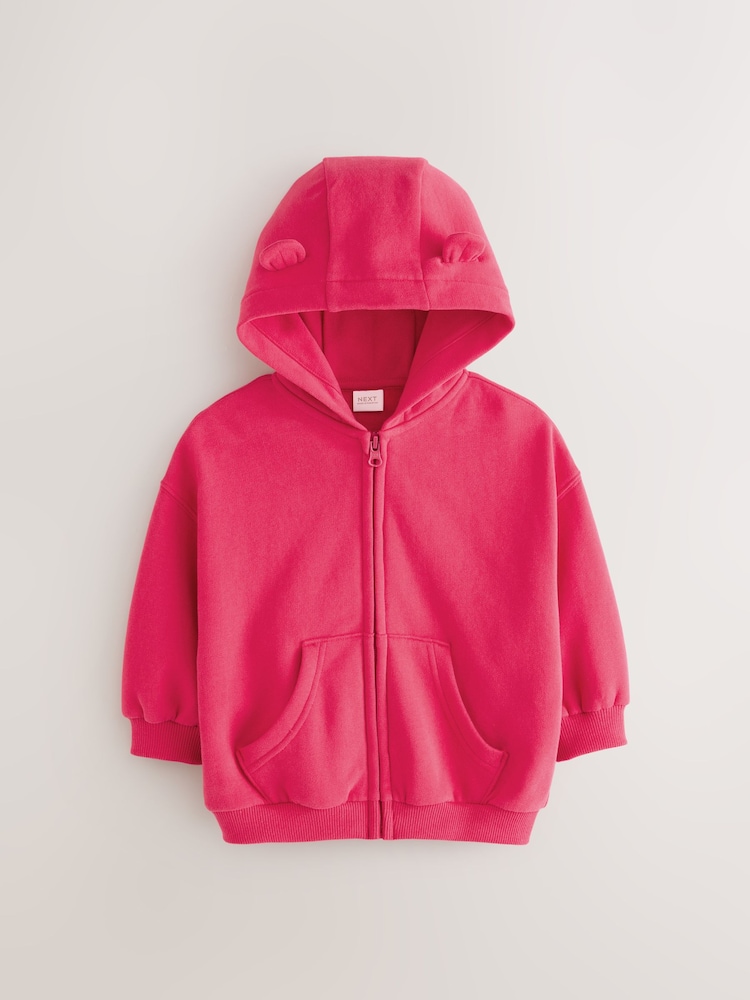 Fuchsia Pink Zip Through Hoodie (3mths-7yrs) - Image 1 of 5