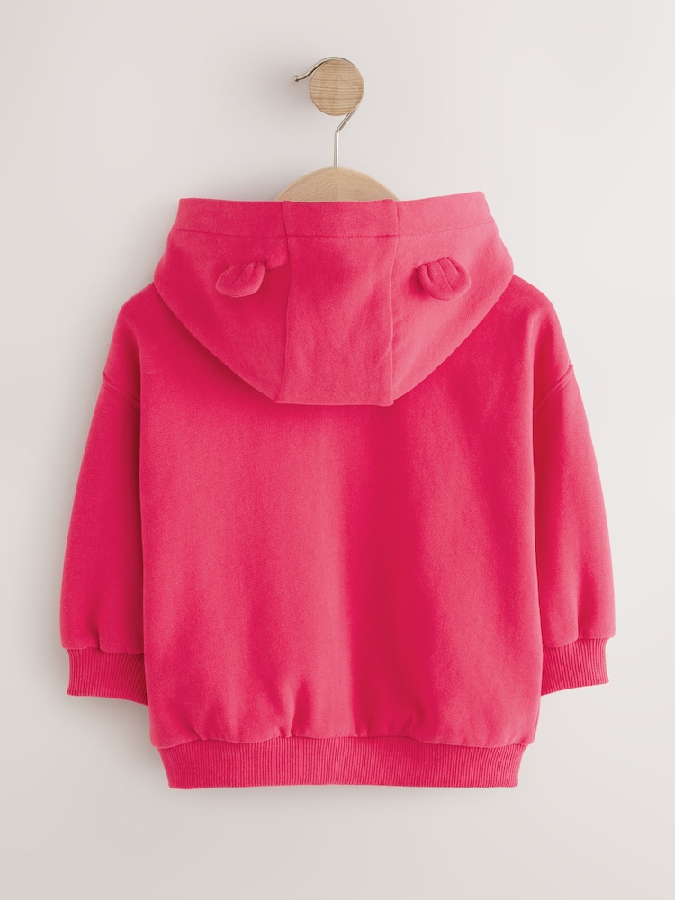 Fuchsia Pink Zip Through Hoodie (3mths-7yrs) - Image 2 of 5