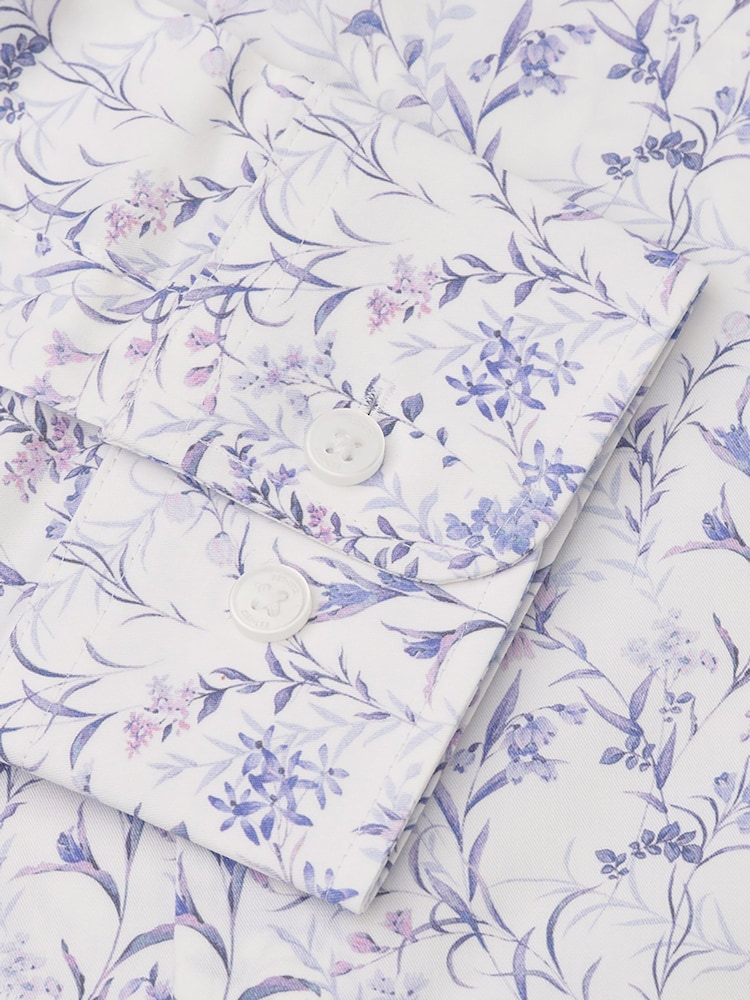 Brook Taverner Purple Floral Cotton Shirt - Image 5 of 5