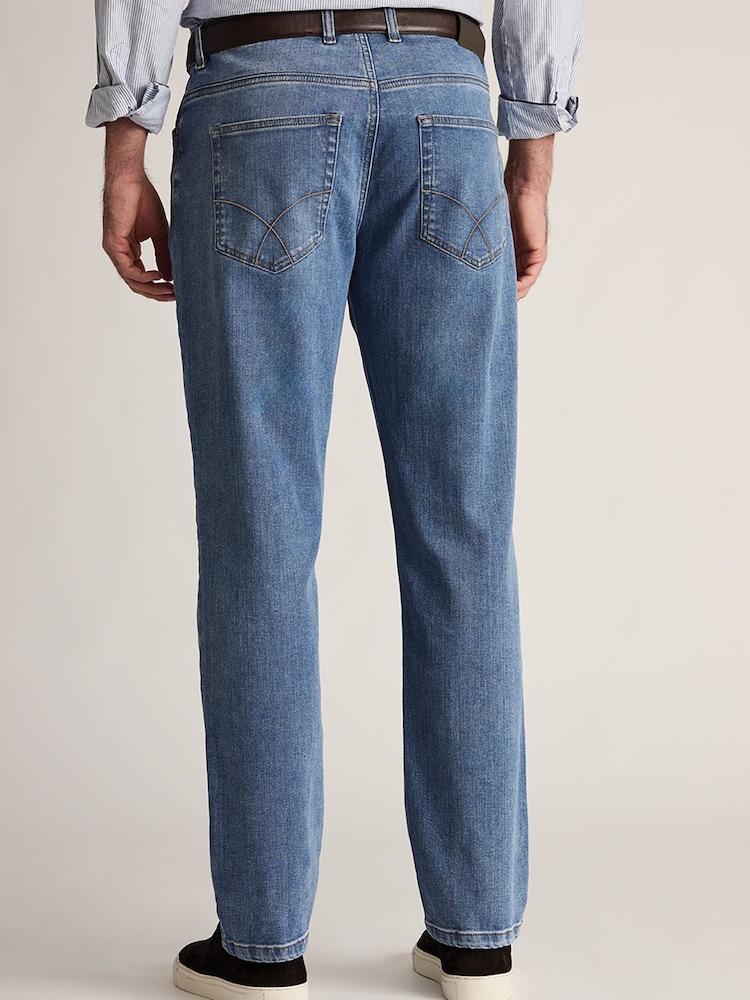 Brook Taverner Light Blue Regular Fit 5 Pocket Denim Jeans - Image 2 of 4 Brook Taverner Light Blue Regular Fit 5 Pocket Denim Jeans - Image 2 of 4