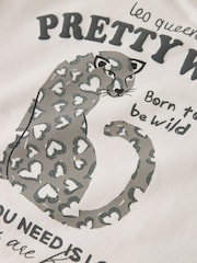 Name It White Cheetah Short Sleeve T-Shirt - Image 3 of 5