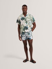 Ted Baker Pink Short Sleeve Placement Floral Stripe Shirt - Image 1 of 6