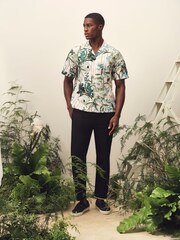 Ted Baker Pink Short Sleeve Placement Floral Stripe Shirt - Image 5 of 6