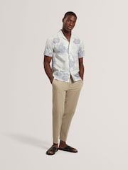 Ted Baker Green Short Sleeve Relaxed Floral Shirt - Image 1 of 4