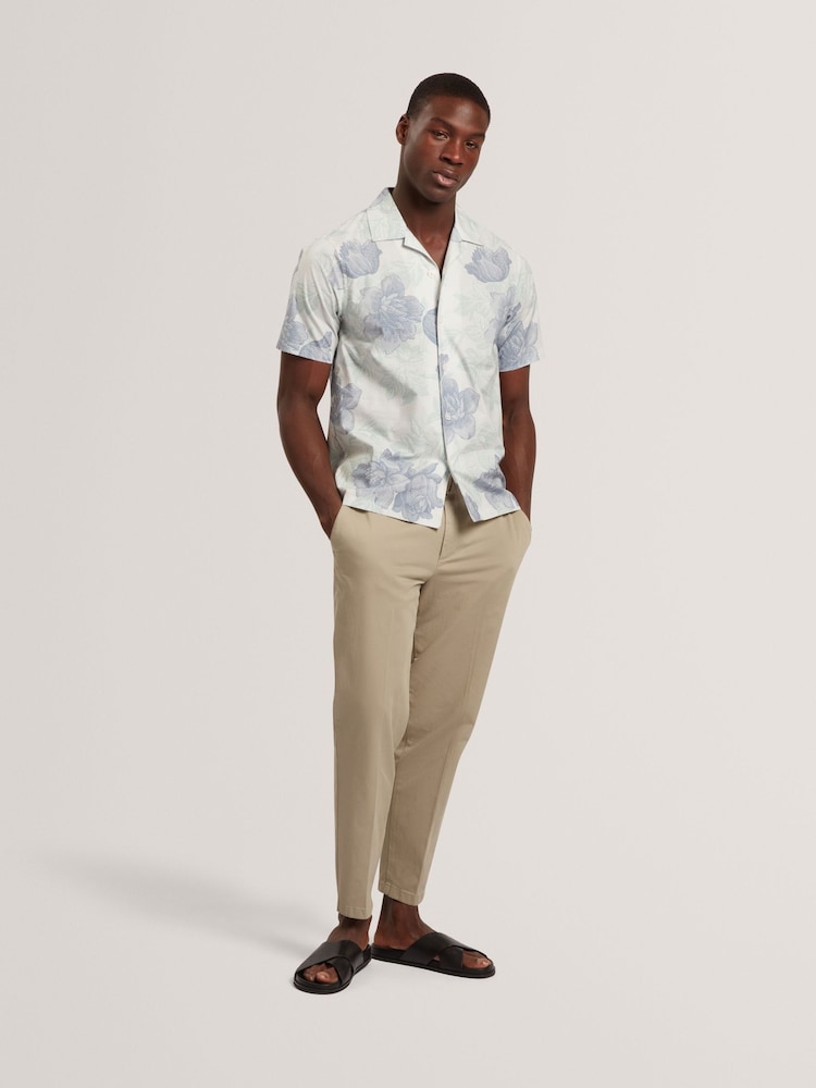 Ted Baker Green Short Sleeve Relaxed Floral Shirt - Image 1 of 4 Ted Baker Green Short Sleeve Relaxed Floral Shirt - Image 1 of 4