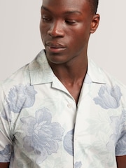 Ted Baker Green Short Sleeve Relaxed Floral Shirt - Image 2 of 4