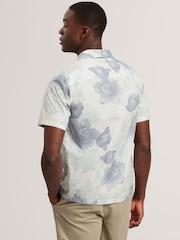 Ted Baker Green Short Sleeve Relaxed Floral Shirt - Image 3 of 4
