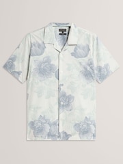 Ted Baker Green Short Sleeve Relaxed Floral Shirt - Image 4 of 4