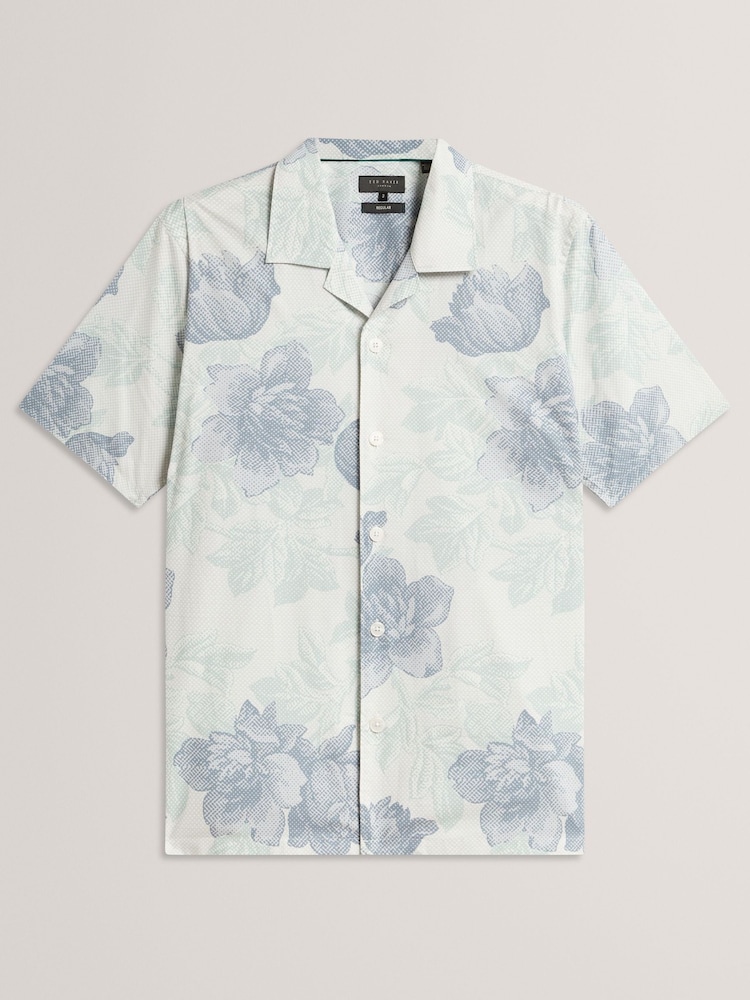 Ted Baker Green Short Sleeve Relaxed Floral Shirt - Image 4 of 4 Ted Baker Green Short Sleeve Relaxed Floral Shirt - Image 4 of 4
