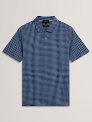 Ted Baker Blue Short Sleeve Painted Geo Polo Shirt - Image 5 of 6