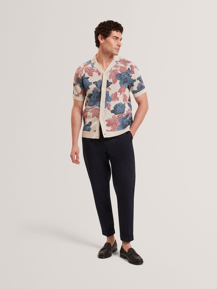 Ted Baker Short Sleeve Relaxed Floral Button Through Polo Shirt - Εικόνα 1 από 7