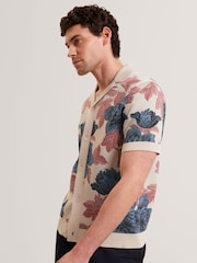 Ted Baker Short Sleeve Relaxed Floral Button Through Polo Shirt - Εικόνα 2 από 7