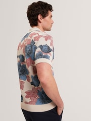 Ted Baker Short Sleeve Relaxed Floral Button Through Polo Shirt - Εικόνα 3 από 7