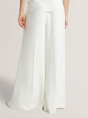 Ted Baker Cream Front Pleat Wide Leg Trousers - Image 3 of 7