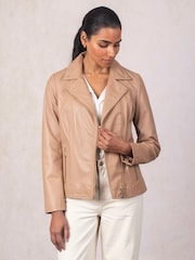 Lakeland Leather Brown Knotts Biker Jacket - Image 1 of 6