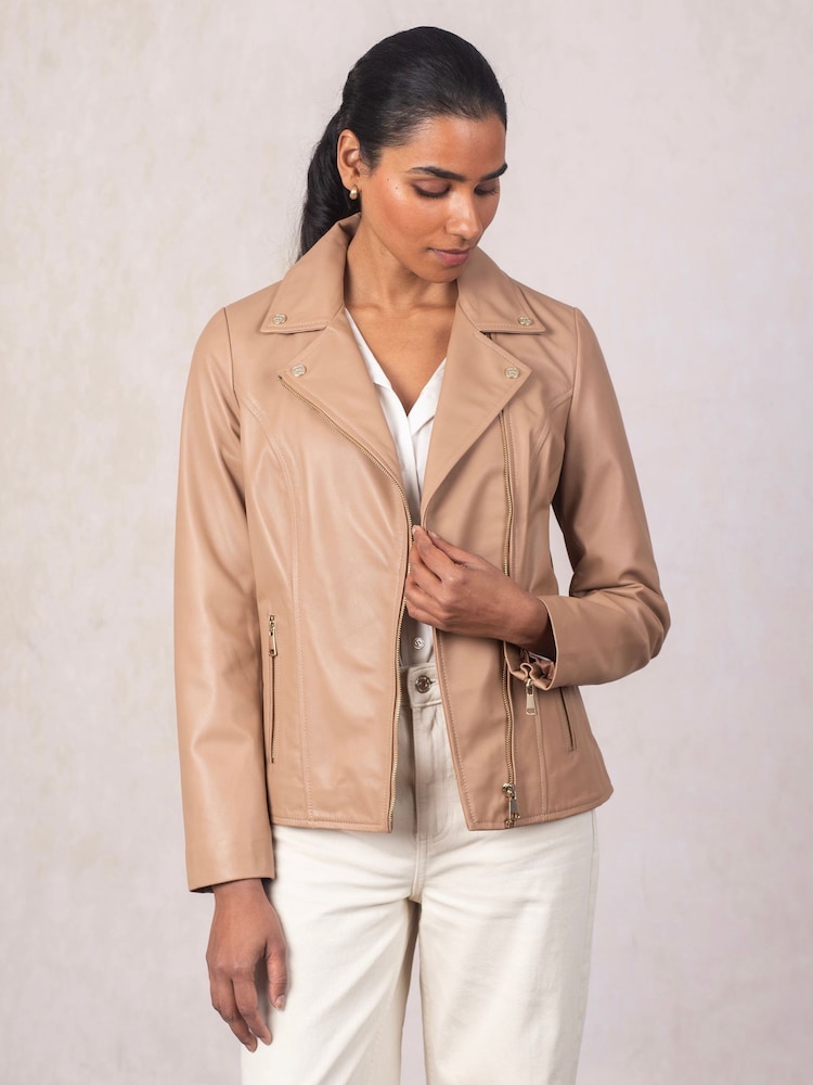 Lakeland Leather Brown Knotts Biker Jacket - Image 1 of 6