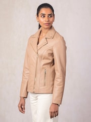 Lakeland Leather Brown Knotts Biker Jacket - Image 5 of 6