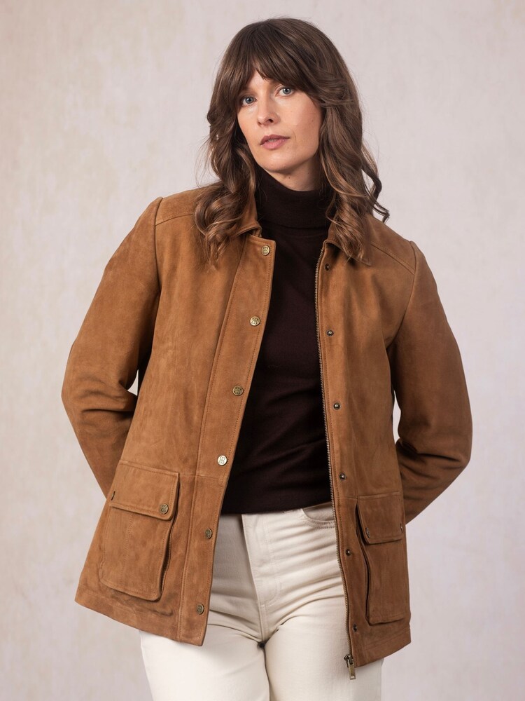 Lakeland Leather Brown Hawkshead Suede Barn Jacket - Image 1 of 7