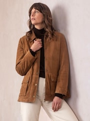 Lakeland Leather Brown Hawkshead Suede Barn Jacket - Image 2 of 7
