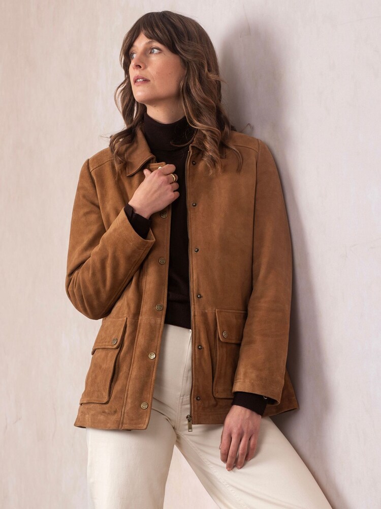 Lakeland Leather Brown Hawkshead Suede Barn Jacket - Image 2 of 7