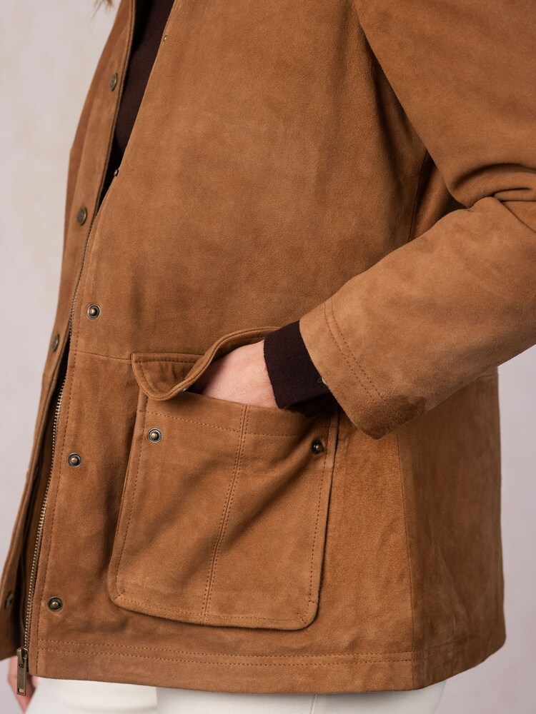 Lakeland Leather Brown Hawkshead Suede Barn Jacket - Image 7 of 7
