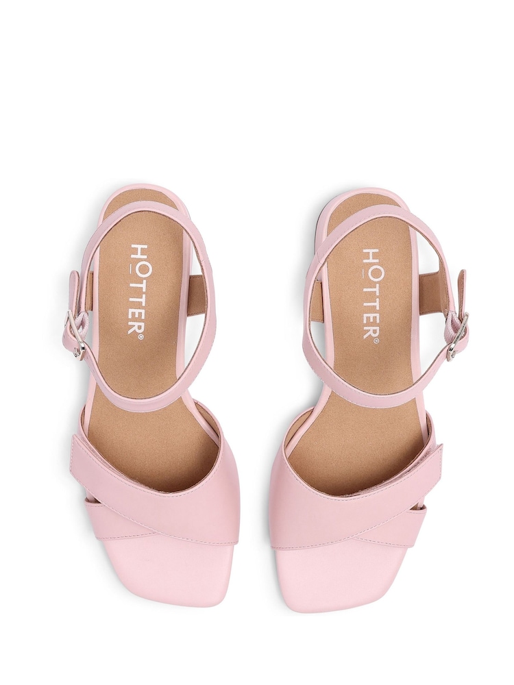 Hotter Pink Extra Wide Fit Jive Slip On Formal Sandals - Image 4 of 4