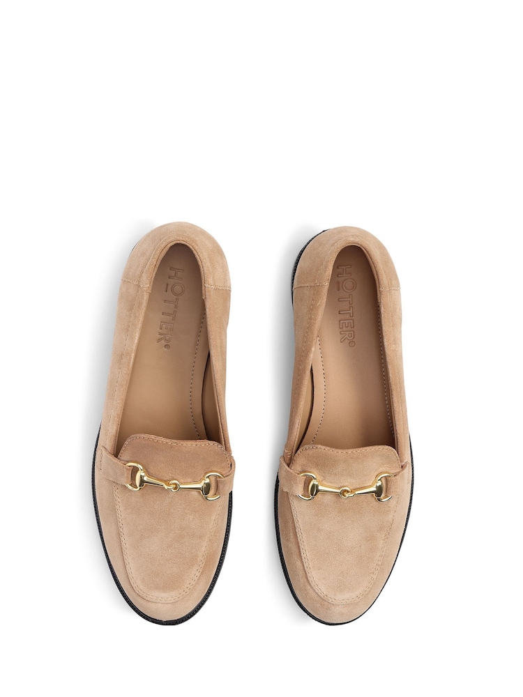 Hotter Natural Wide Fit Clovelly Slip On Mocs Loafer Shoes - Image 4 of 4