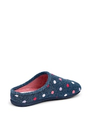 Hotter Blue Regular Fit Dotty Slip On Slippers - Image 3 of 5