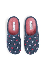 Hotter Blue Regular Fit Dotty Slip On Slippers - Image 4 of 5