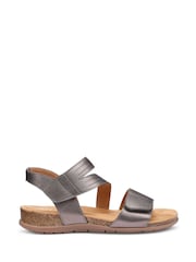 Hotter Metallic Wide Fit Ruen Touch Fastening Casual Sandals - Image 1 of 4