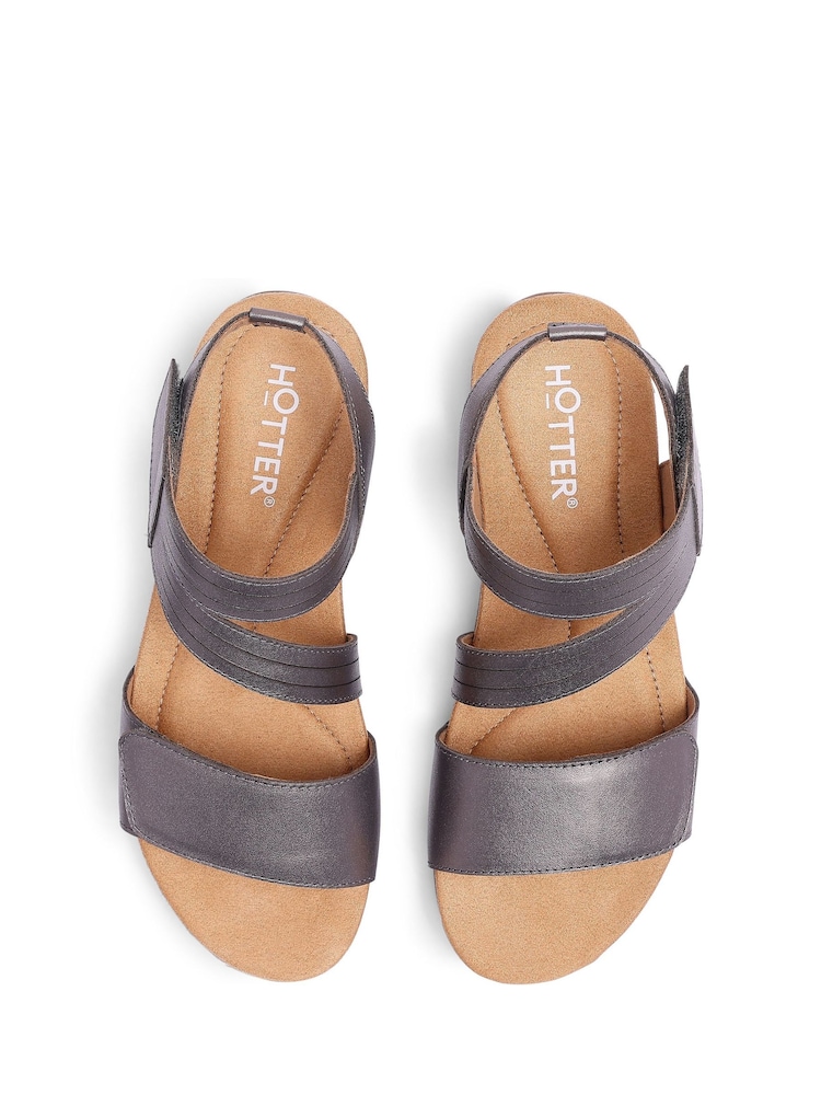 Hotter Metallic Wide Fit Ruen Touch Fastening Casual Sandals - Image 4 of 4