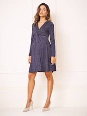 Seraphine Navy Maternity & Nursing Jersey Knot Dress - Image 7 of 7