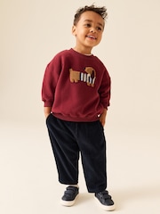 Rojo oscuro - Conjunto de Pantalones de chándal de cuello redondo (3meses -7año) - Imagen 1 de 4
