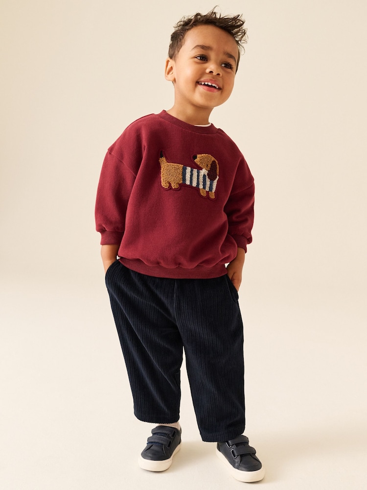 Rojo oscuro - Conjunto de Pantalones de chándal de cuello redondo (3meses -7año) - Imagen 1 de 4