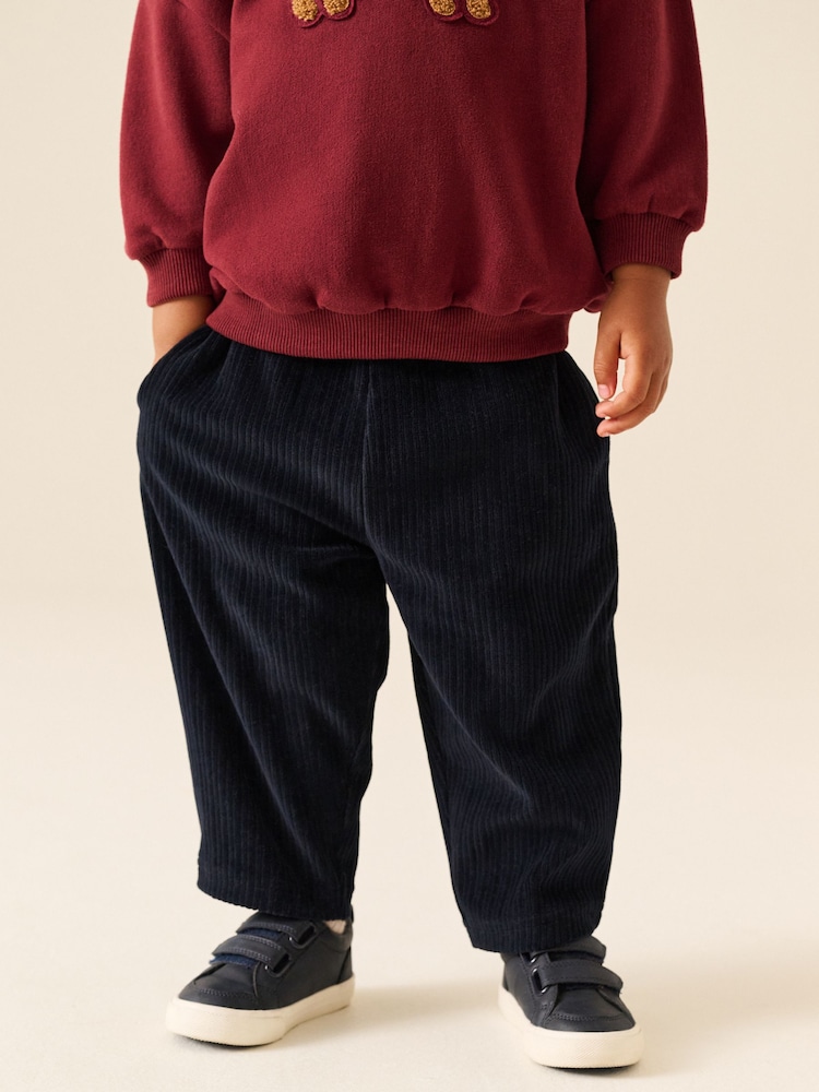 Rojo oscuro - Conjunto de Pantalones de chándal de cuello redondo (3meses -7año) - Imagen 2 de 4