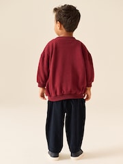 Rojo oscuro - Conjunto de Pantalones de chándal de cuello redondo (3meses -7año) - Imagen 3 de 4