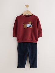 Dark Red Crew Neck Joggers Set (3mths-7yrs) - Image 5 of 9