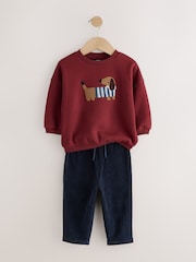 Dark Red Crew Neck Joggers Set (3mths-7yrs) - Image 6 of 9