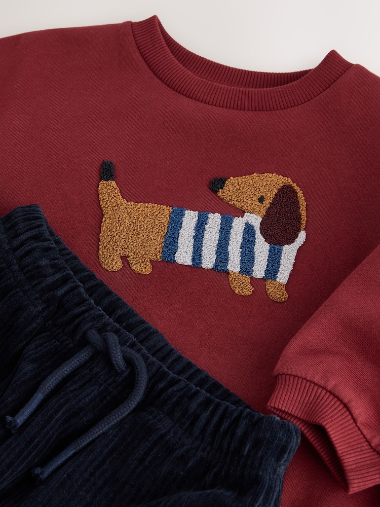 Dark Red Crew Neck Joggers Set (3mths-7yrs) - Image 9 of 9 Dark Red Crew Neck Joggers Set (3mths-7yrs) - Image 9 of 9