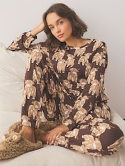 Chocolate Brown Hamish The Highland Cow Cosy Long Sleeve Pyjamas - Image 1 of 4