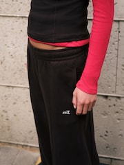 self. Chocolate Brown Wide Leg Joggers - Image 5 of 8